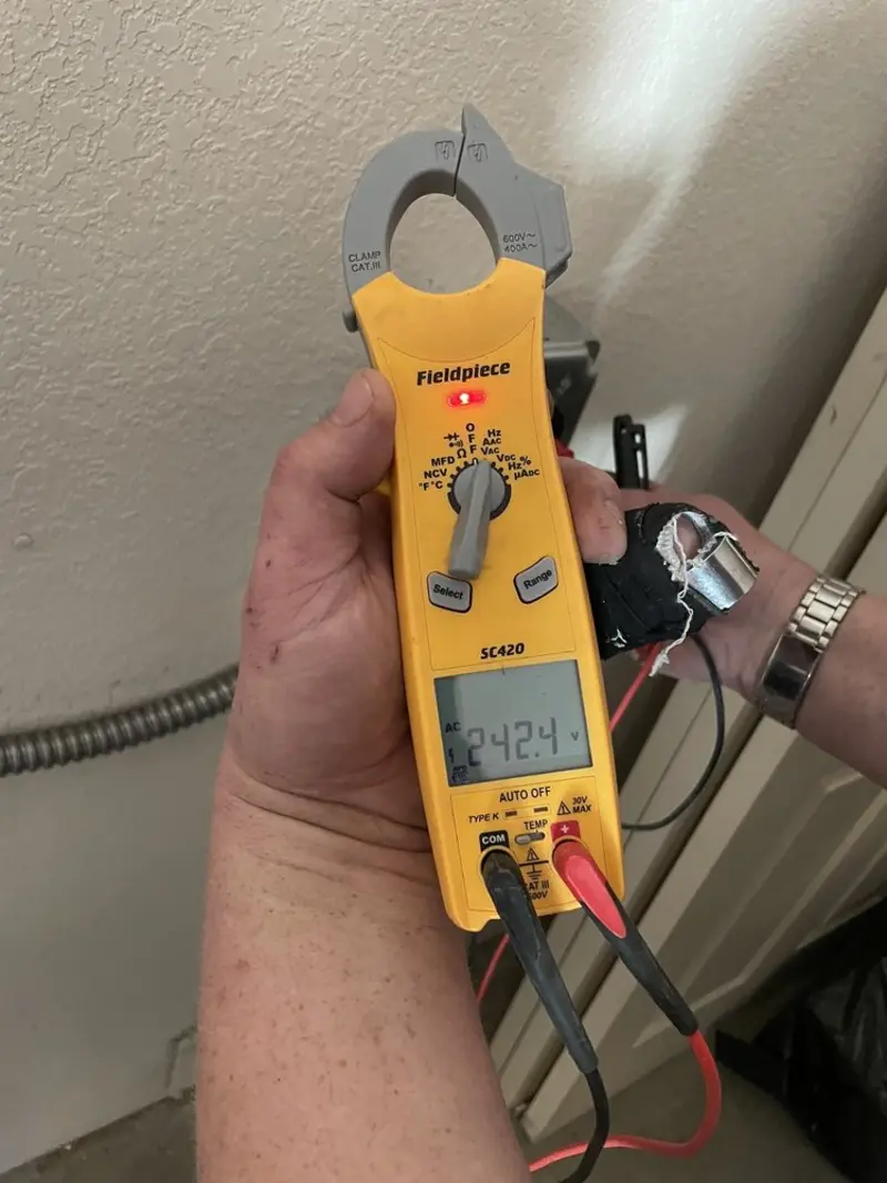 Voltage testing with clamp meter during Generator Installation in Iron River